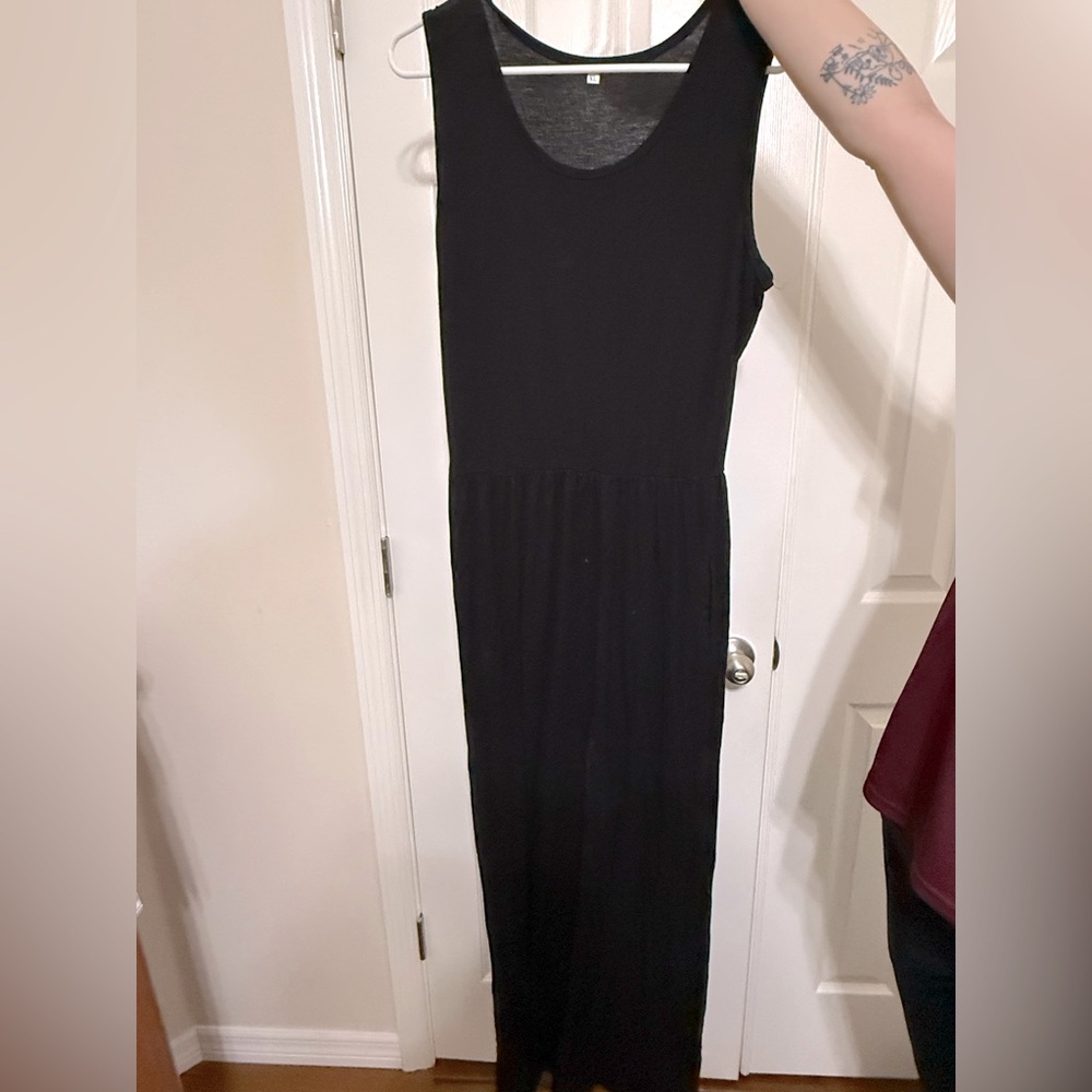 Women’s black long sleeveless maxi dress XL EUC
